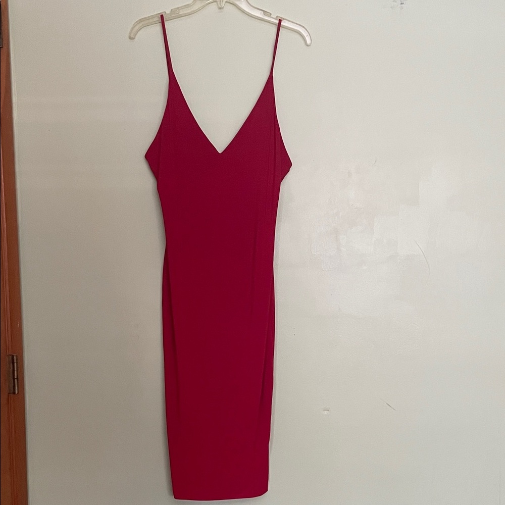 Fashion Nova Vibrant Red Midi Dress